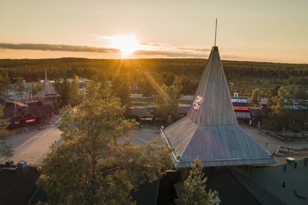 Santa Claus Village and Midnight Sun from the above
