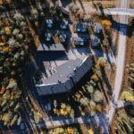 Aerial photo of the hotel