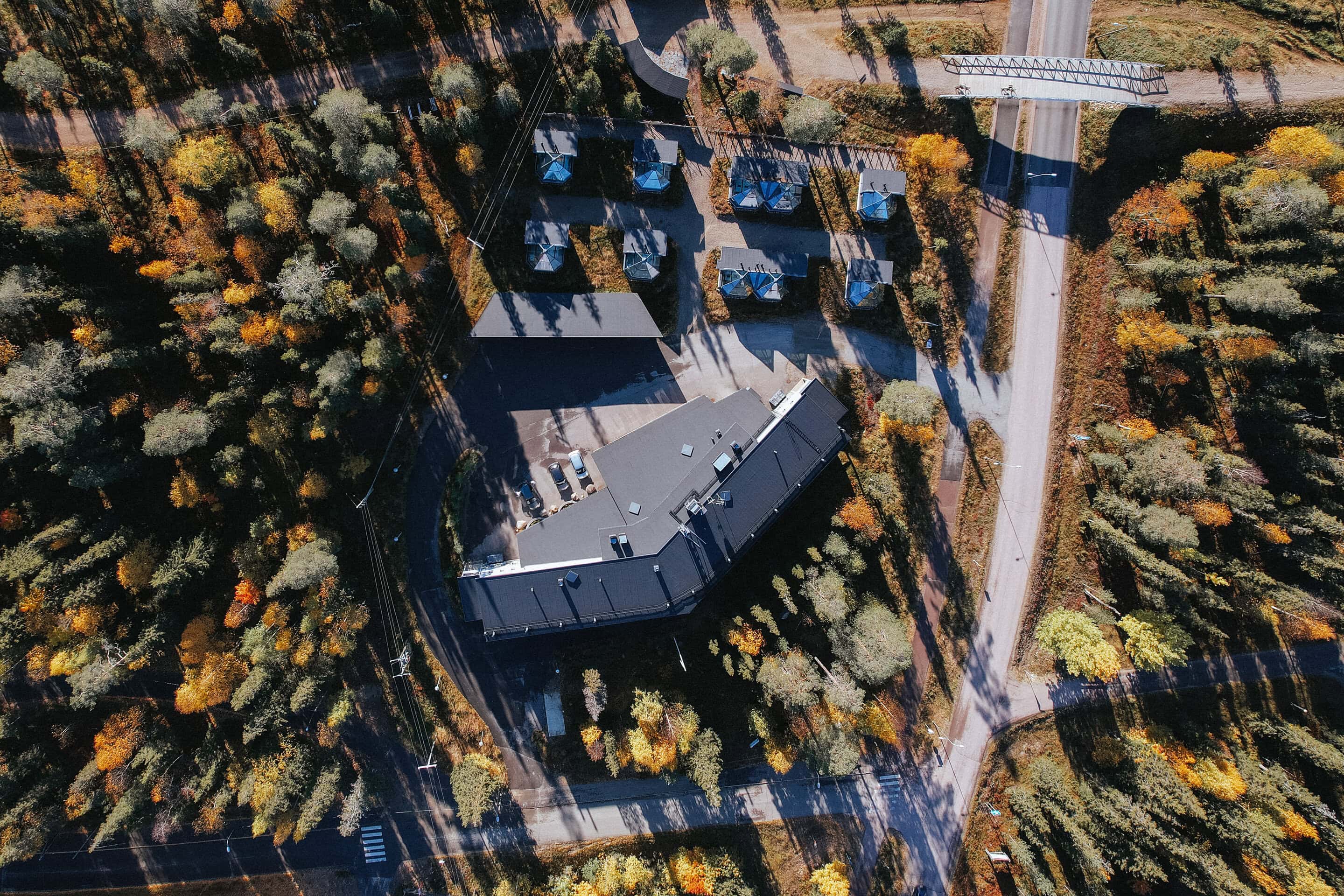 Aerial photo of the hotel