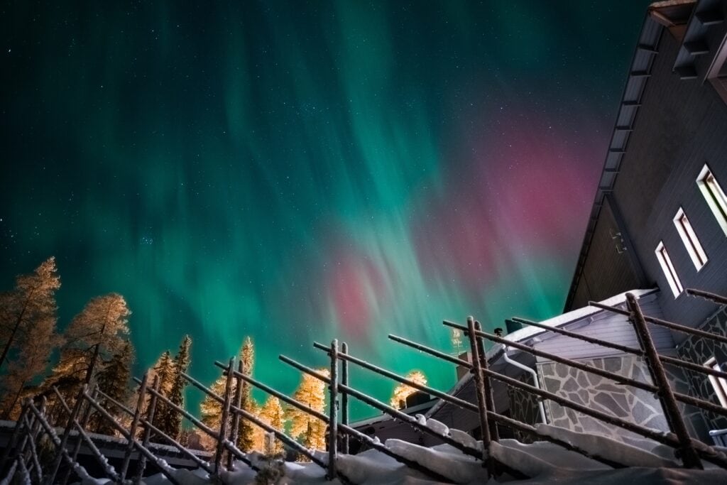 Northern lights above the hotel