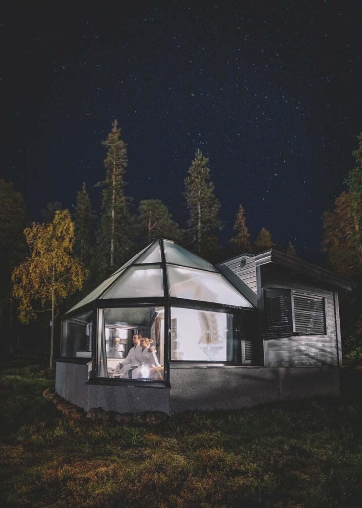 Glass igloo and a sky full of stars