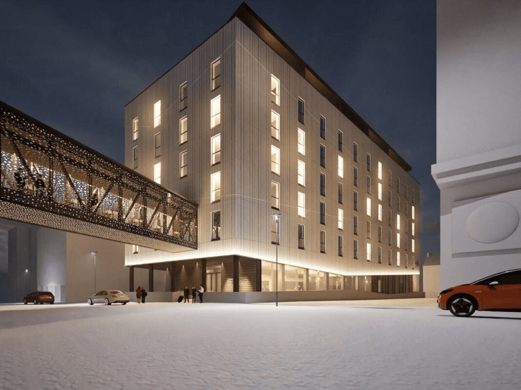 Havainnekuva Santa's Hotel Noellen julkisivusta