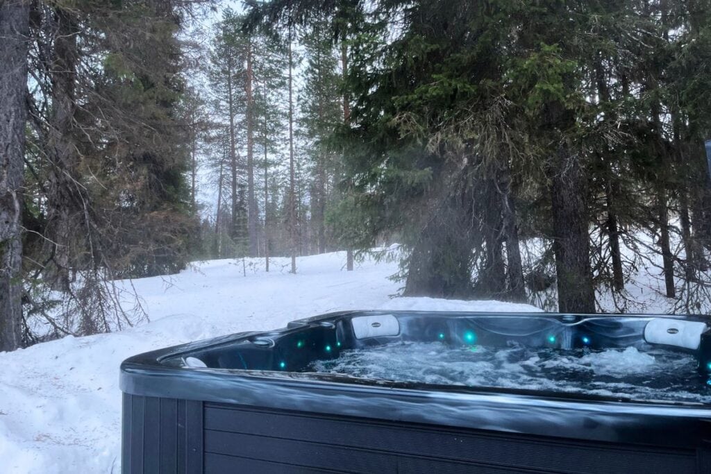 Outdoor jacuzzi in winter
