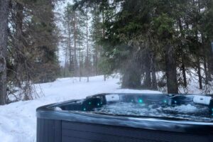 Outdoor jacuzzi in winter