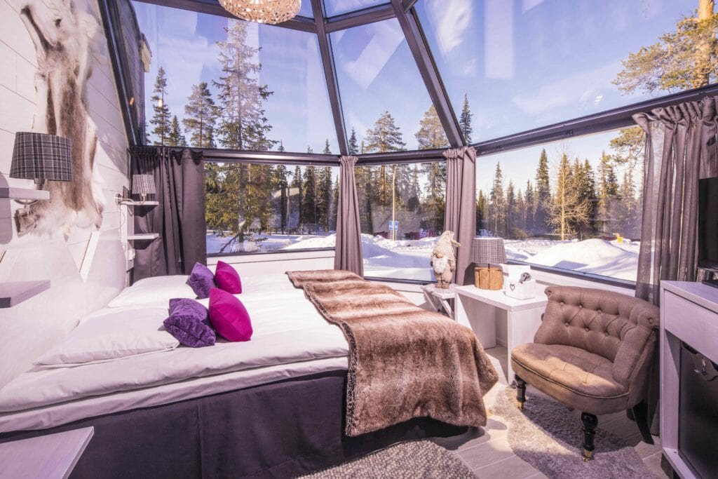 Glass igloo inside