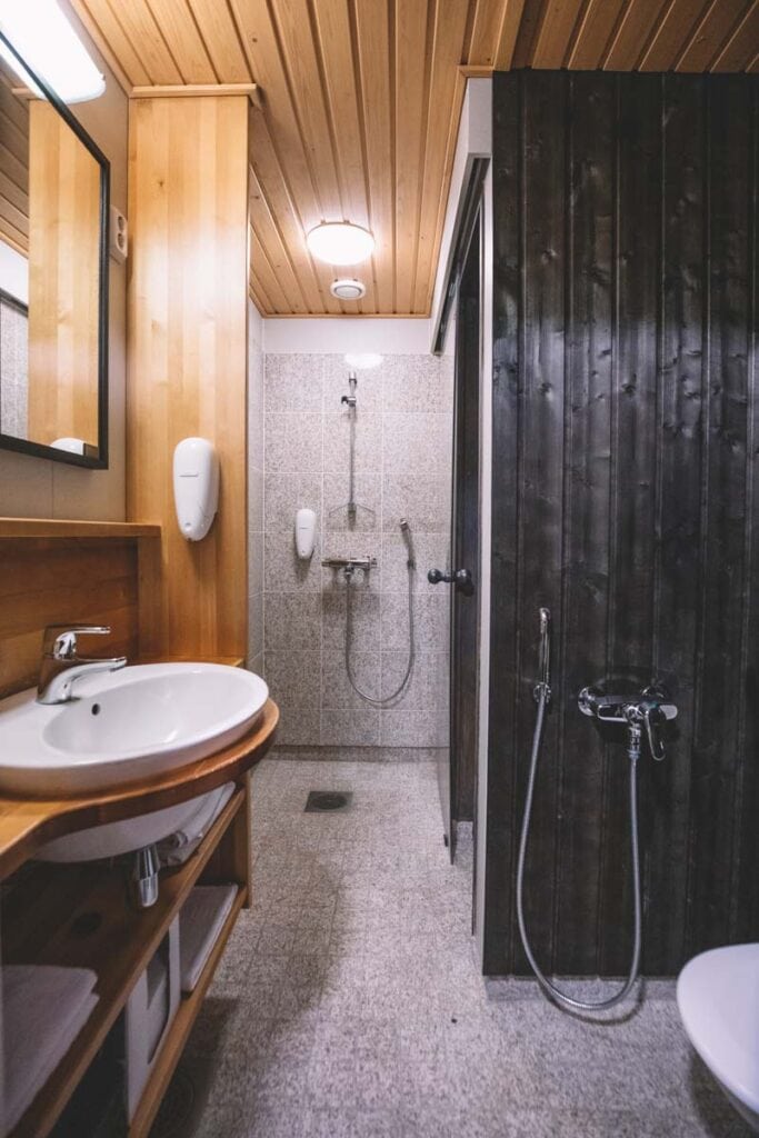 Aurora Standard room bathroom and sauna