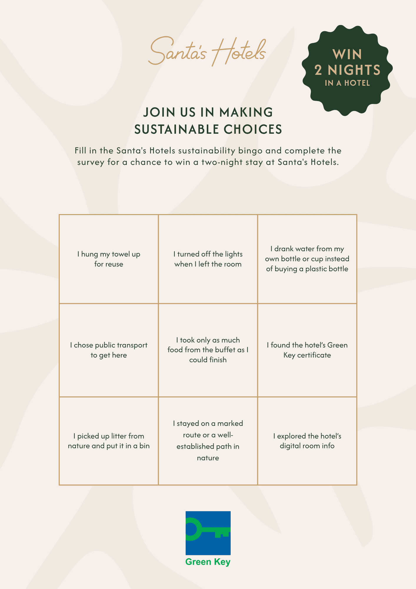 sustainability bingo