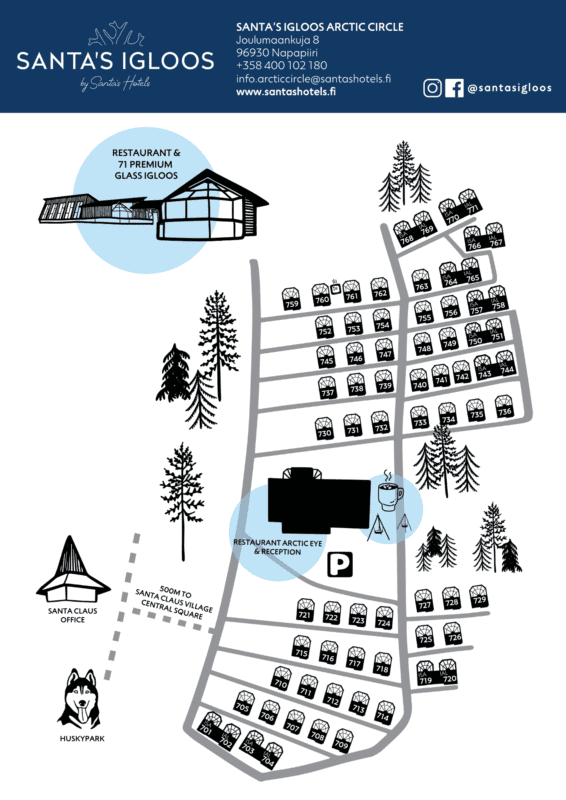 Santa's Igloos Arctic Circle aluekartta
