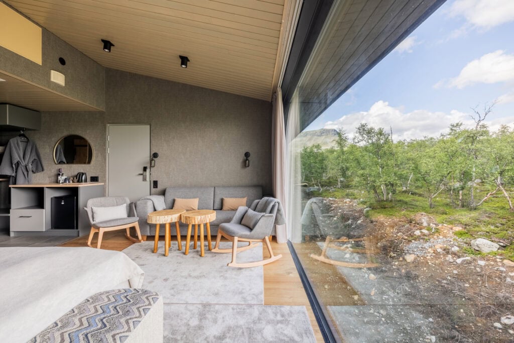 Rakka Junior Suite living area with summer views